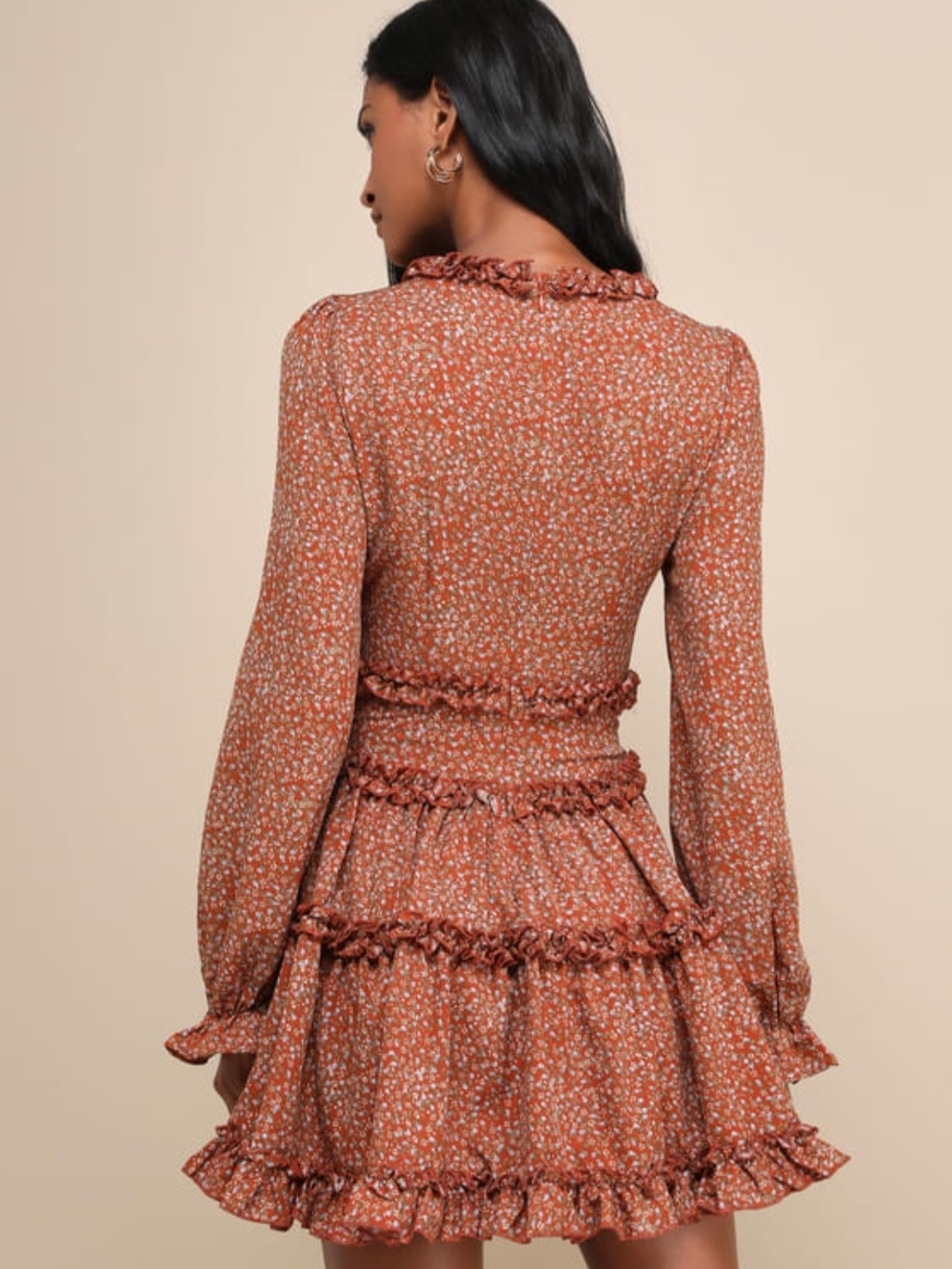 Lulus NWT  Romantic Ruffle Mini Dress |  Boho | Size XL - Picture 3 of 8